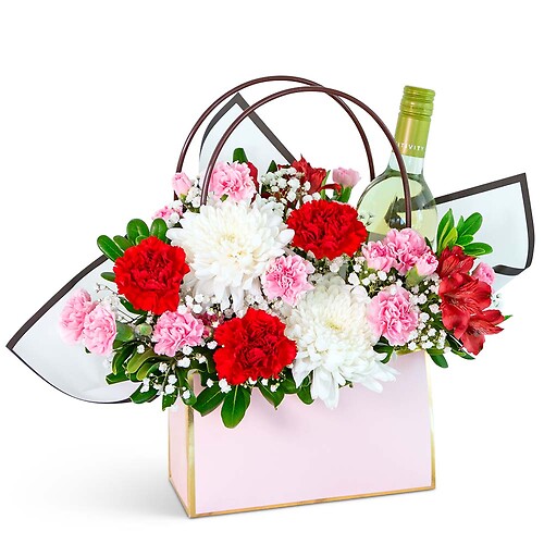 Toast to Romance Tote with White Wine