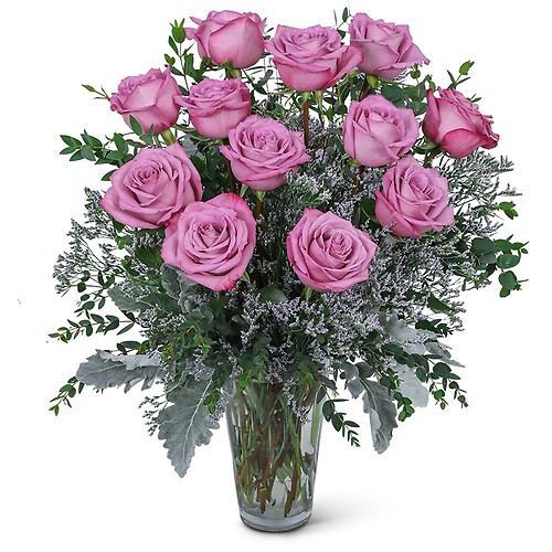 One Dozen Angelic Lavender Roses