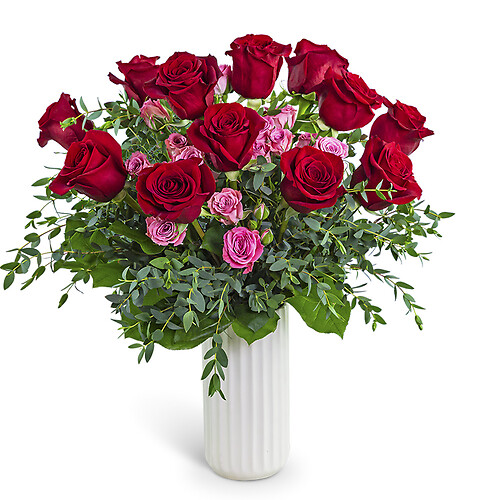 One Dozen Flirty Roses